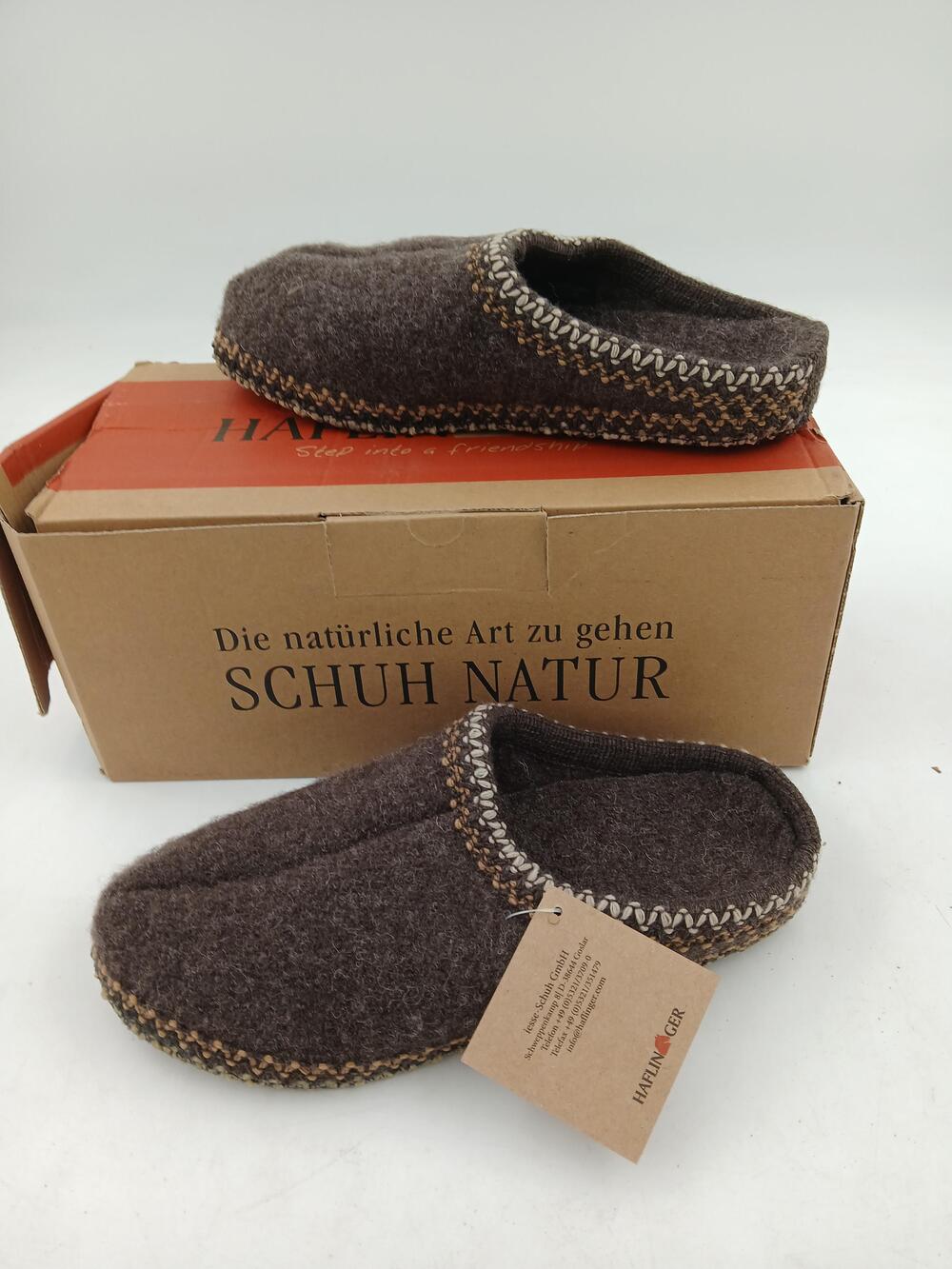 Haflinger Slippers Womens Brown AS63 Smokey Brown Wool Clog House Shoes Size 8